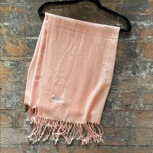 Genuine peach pashmina fine wool wrap scarf shawl 
26x68”